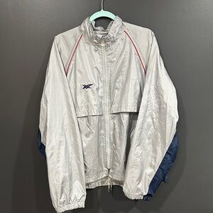 Asics Silver and Navy Windbreaker Jacket
